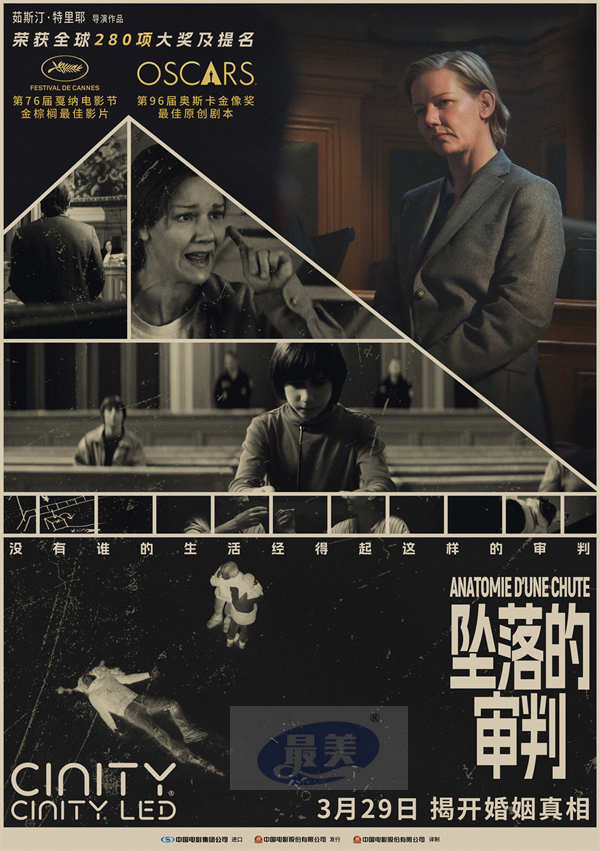 电影《坠落的审判》制式海报双发 大银幕感受戛纳佳片非凡视听